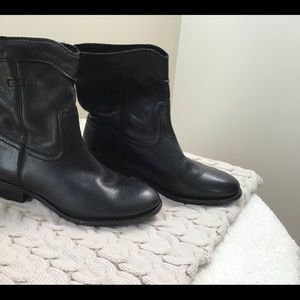 Frye Black Leather Ankle Boots